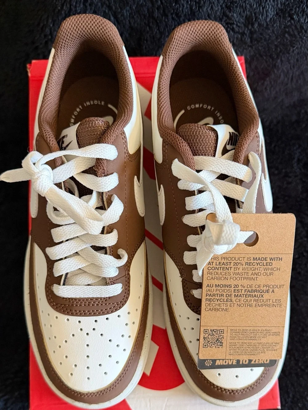 Nike Low-Top Sneakers in Brown and White - Picture 3 of 4